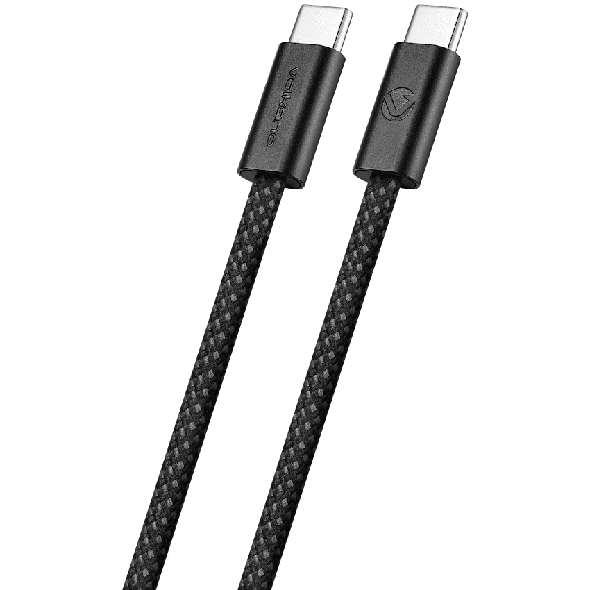 Volkano Weave Series 60w USB C to USB C 1.2m-Black