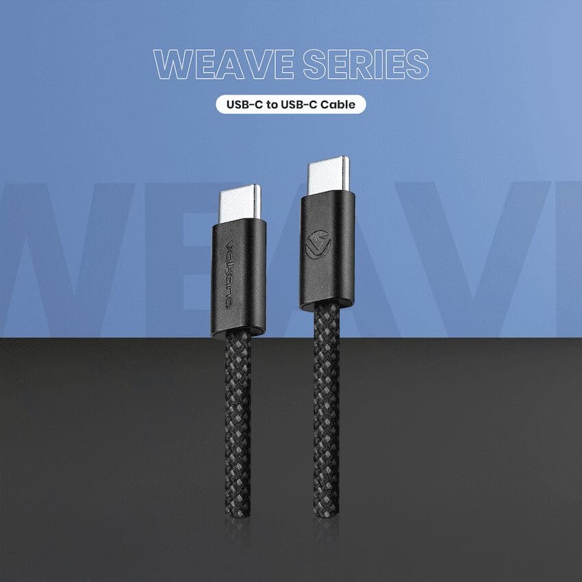 Volkano Weave Series 60w USB C to USB C 1.2m-Black - Image 4