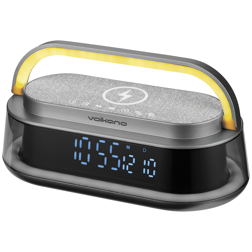 Volkano Awaken Series Alarm Clock with Wireless Charging and Speaker - Image 2