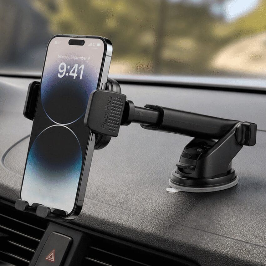 Volkano Secure Series Car Vent, Dash & Windshield Mount Phone Holder - Black - Image 4