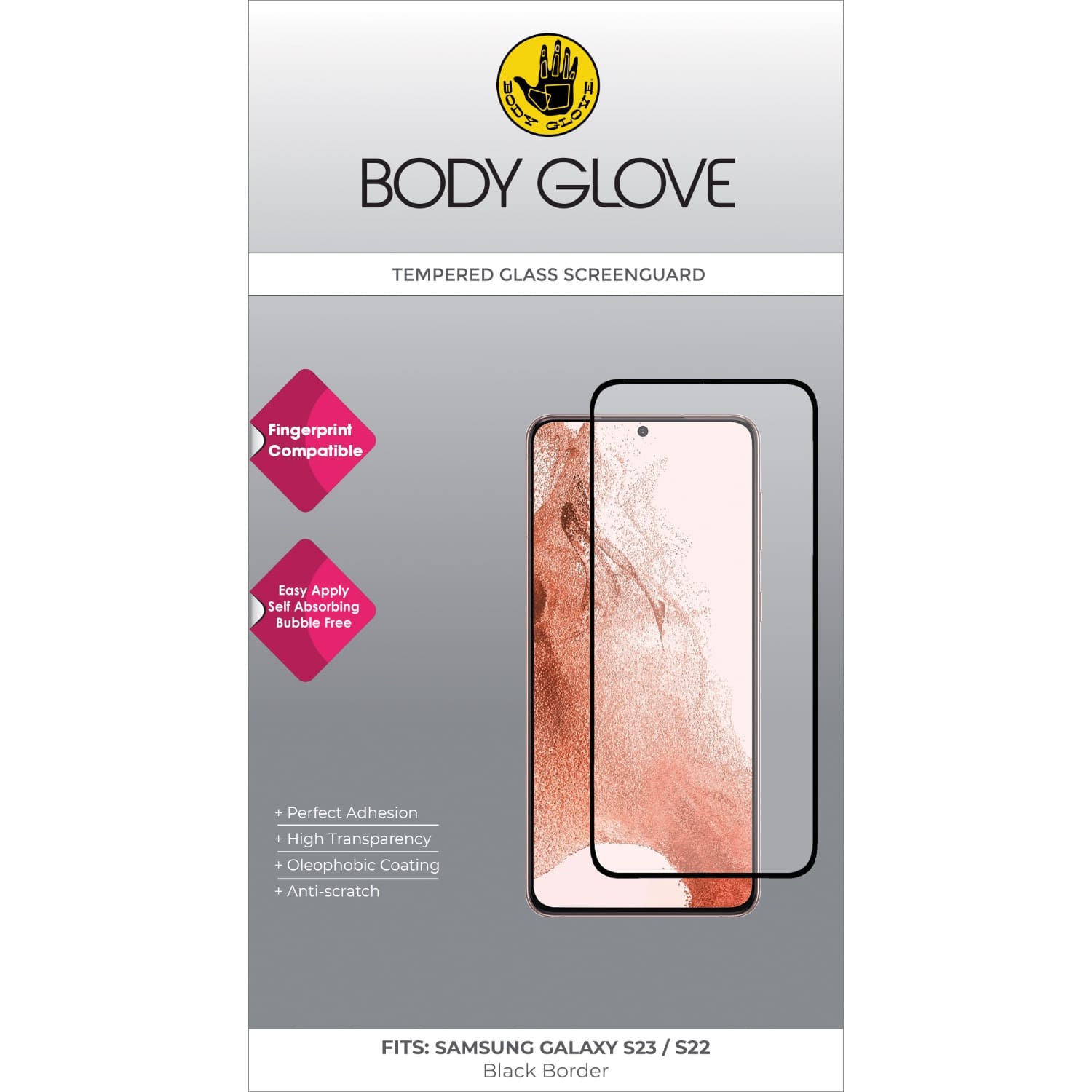 Body Glove Tempered Glass Screen Protector - Samsung Galaxy S23 / Galaxy S22 - Image 2