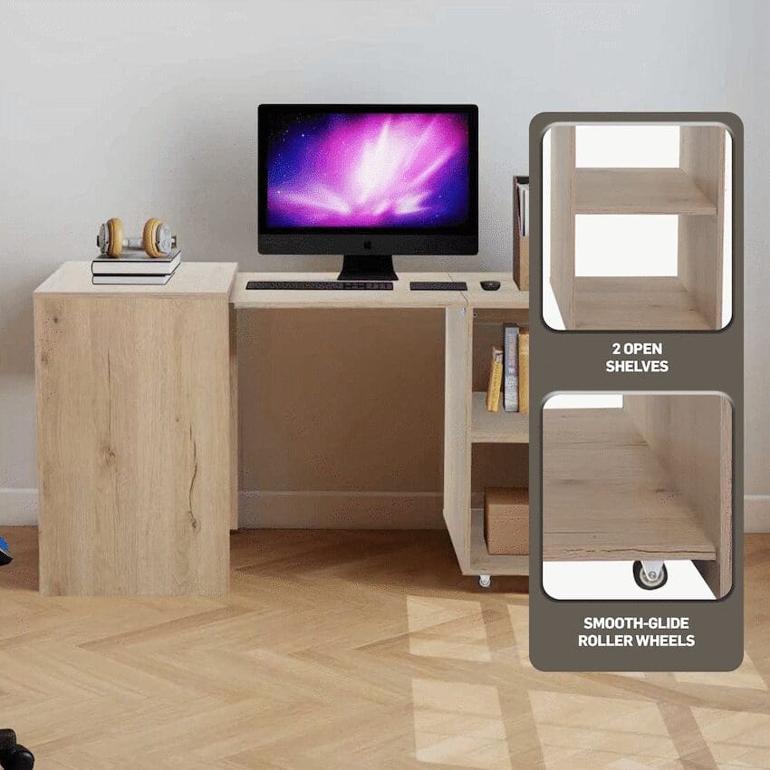 Everfurn Adaptive Desk - Brown - Image 4