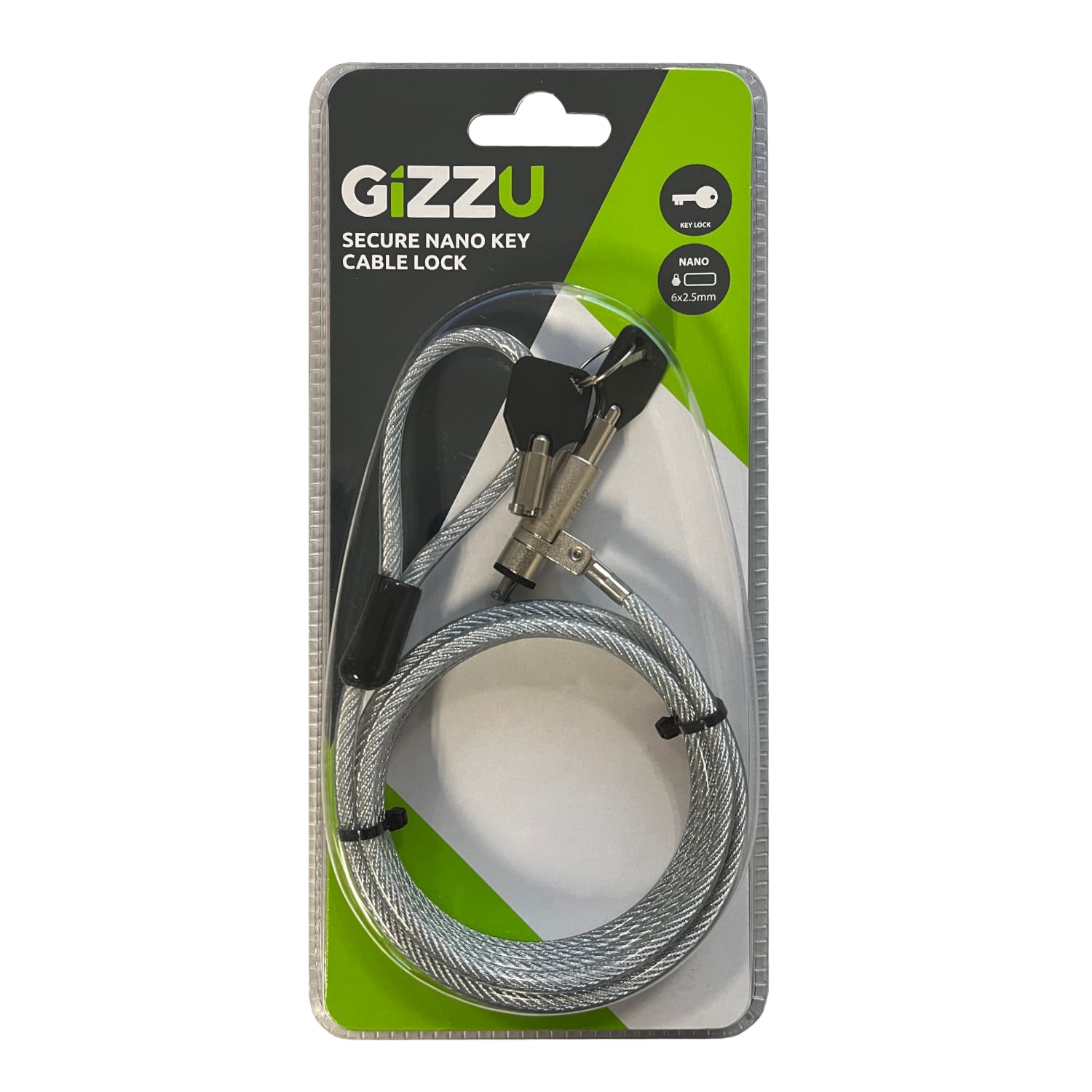 GIZZU 1.8m Nano Key Lock Security Cable with Key - Image 2
