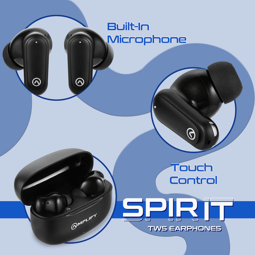 Amplify Spirit Series TWS Earphone - Black - Image 3