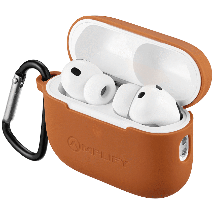 Amplify Note X 3 Series TWS Earphones - White Case + Orange Cover - Image 2