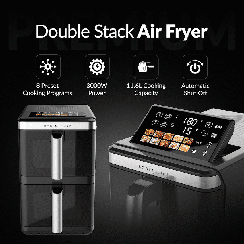 Boden Stark Double Stack Air Fryer - Black - Image 3