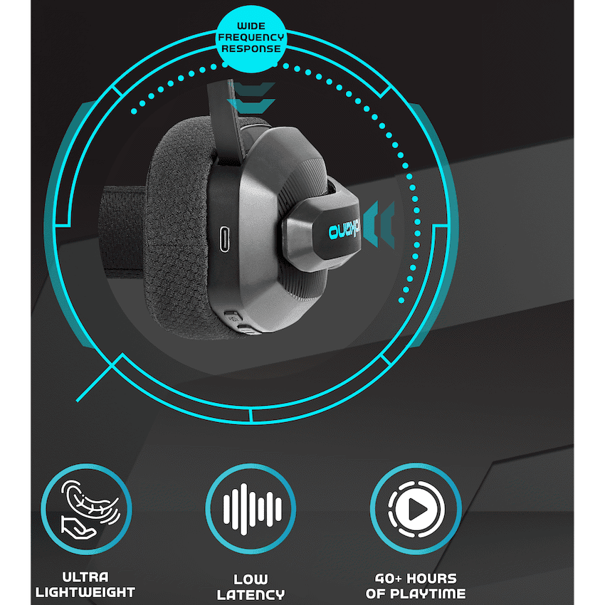 Volkano gaming Eclipse X1 Tri-mode Ultra Lightweight Gaming Headphone - Black - Image 4