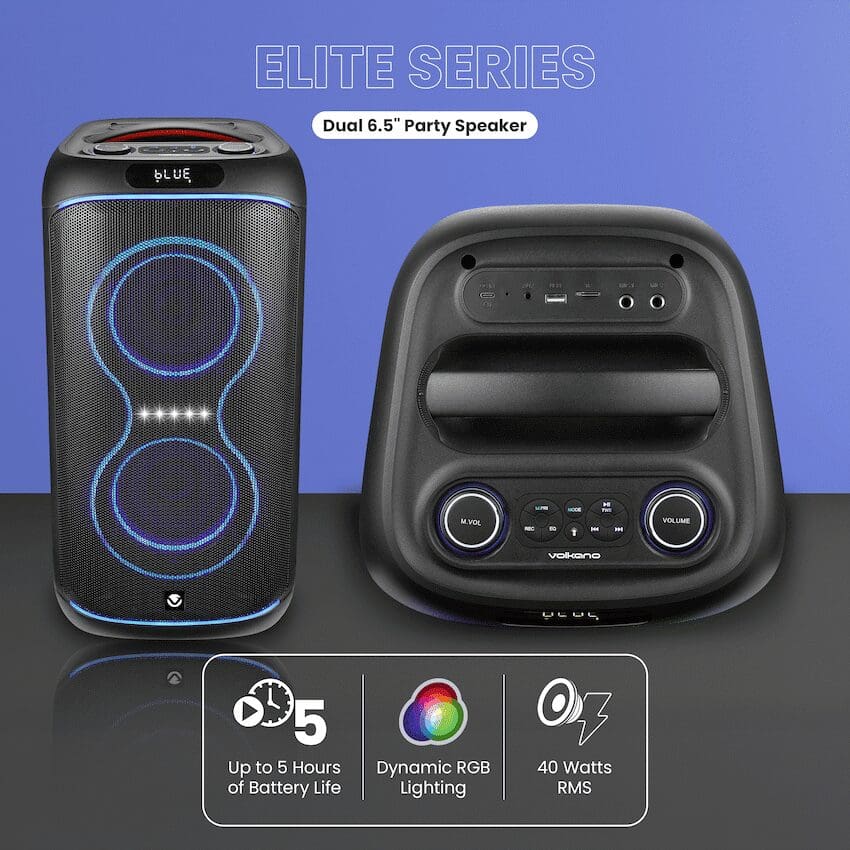 Volkano Elite Series Dual 6.5" Party Speaker - Image 2