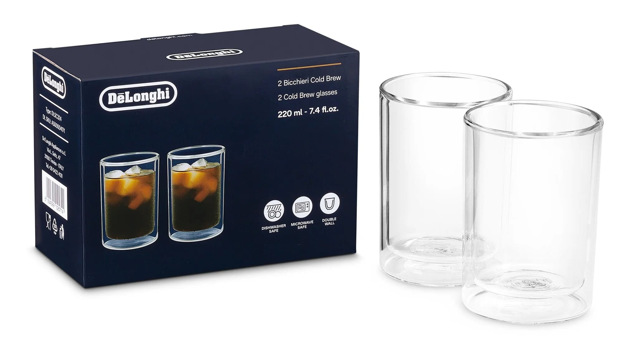 Delonghi DLSC324 Cold Brew Coffee Glasses 220ml - Image 2