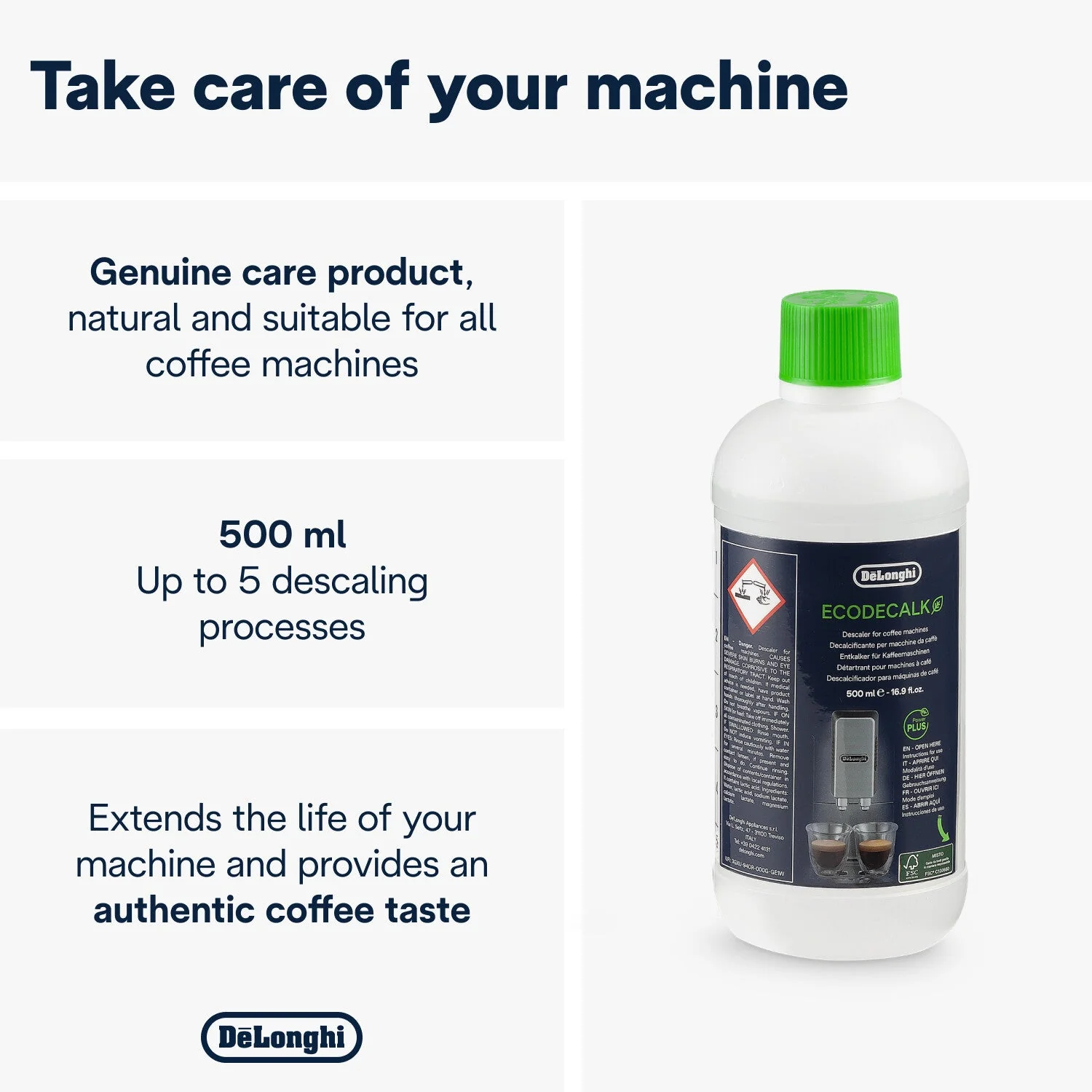 Delonghi DLSC500 EcoDecalk Descaler - Image 2