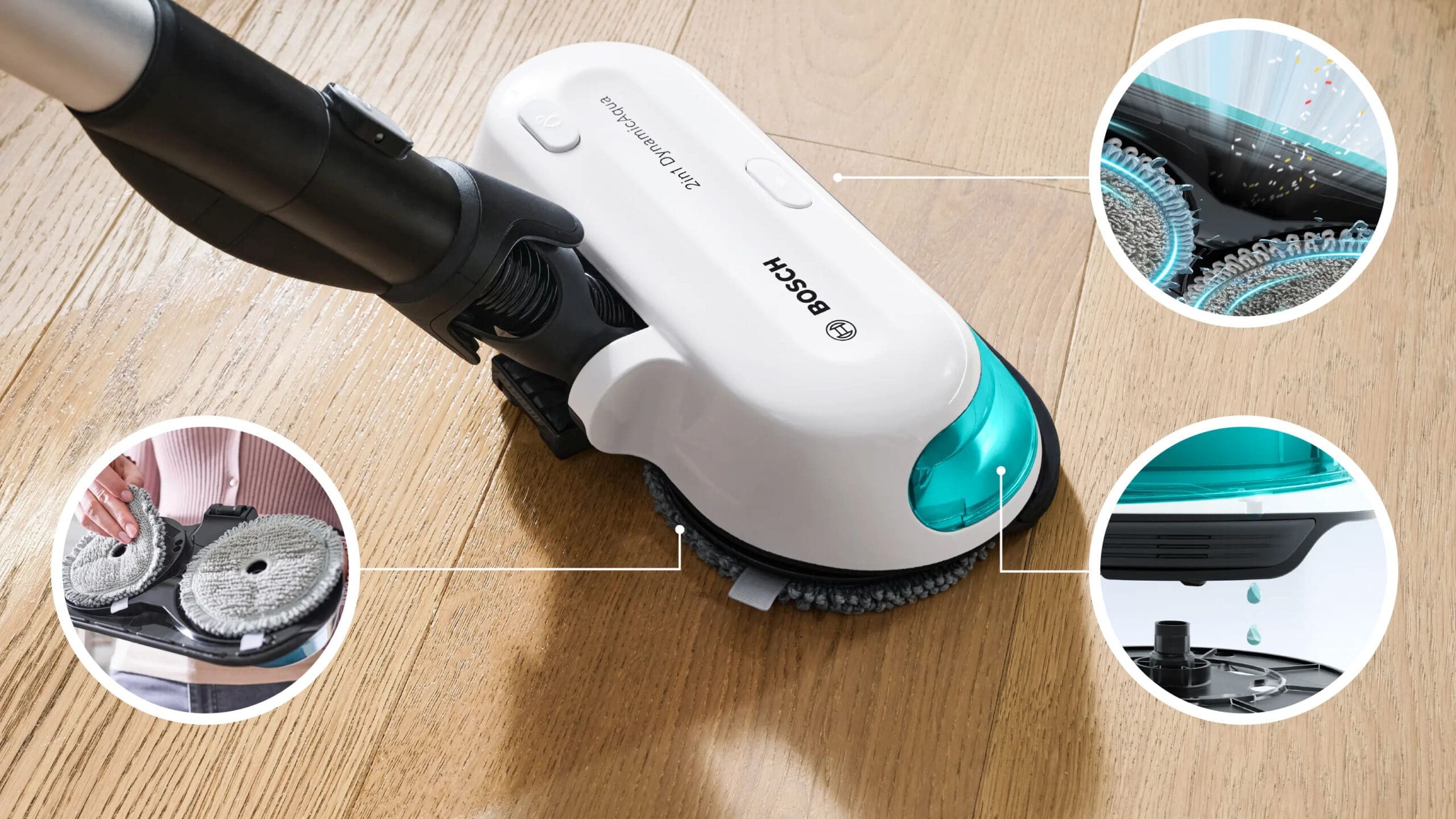 Bosch BCS71HYG1 Rechargeable 2 in 1 Vacuum and Mop Unlimited 7 ProHygienic Aqua White - Image 9