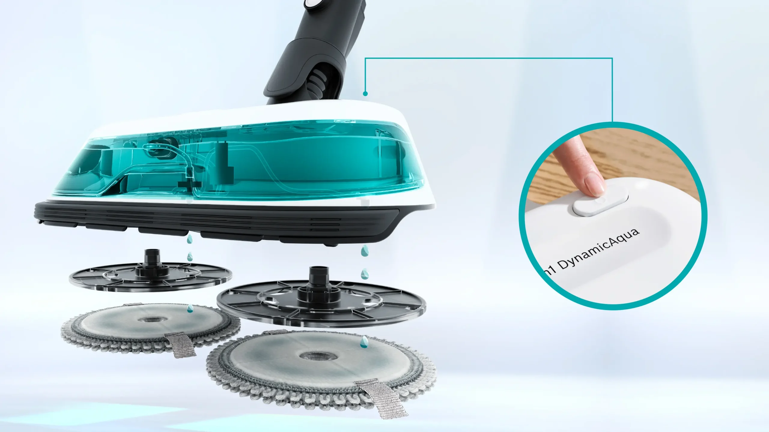 Bosch BCS71HYG1 Rechargeable 2 in 1 Vacuum and Mop Unlimited 7 ProHygienic Aqua White - Image 4