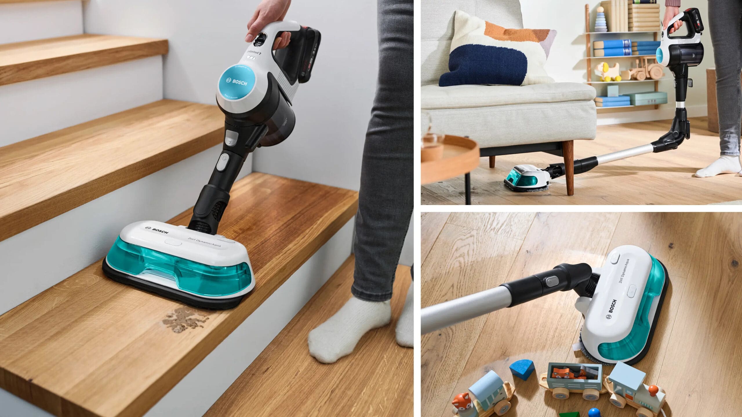 Bosch BCS71HYG1 Rechargeable 2 in 1 Vacuum and Mop Unlimited 7 ProHygienic Aqua White - Image 6