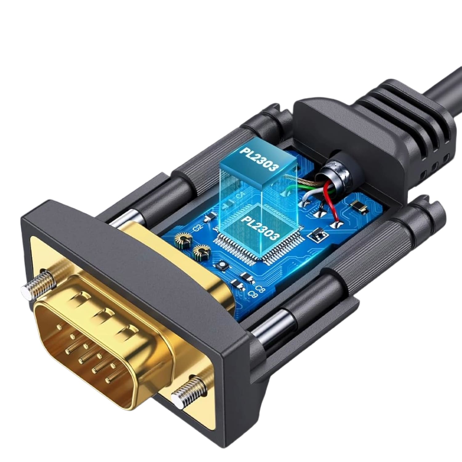 UGREEN USB 2.0 to RS-232 Serial Adapter Cable (USB-A Male to DB9 Male)-Black - Image 3