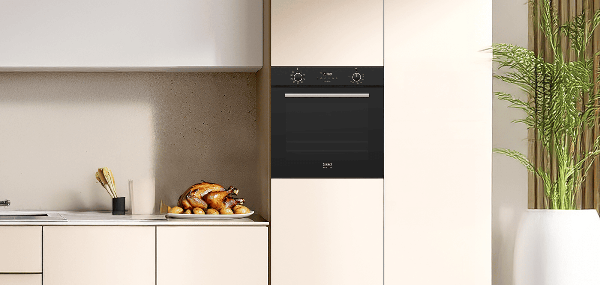 DEFY 60cm Built-In Oven with Thermofan+ Black - Image 3