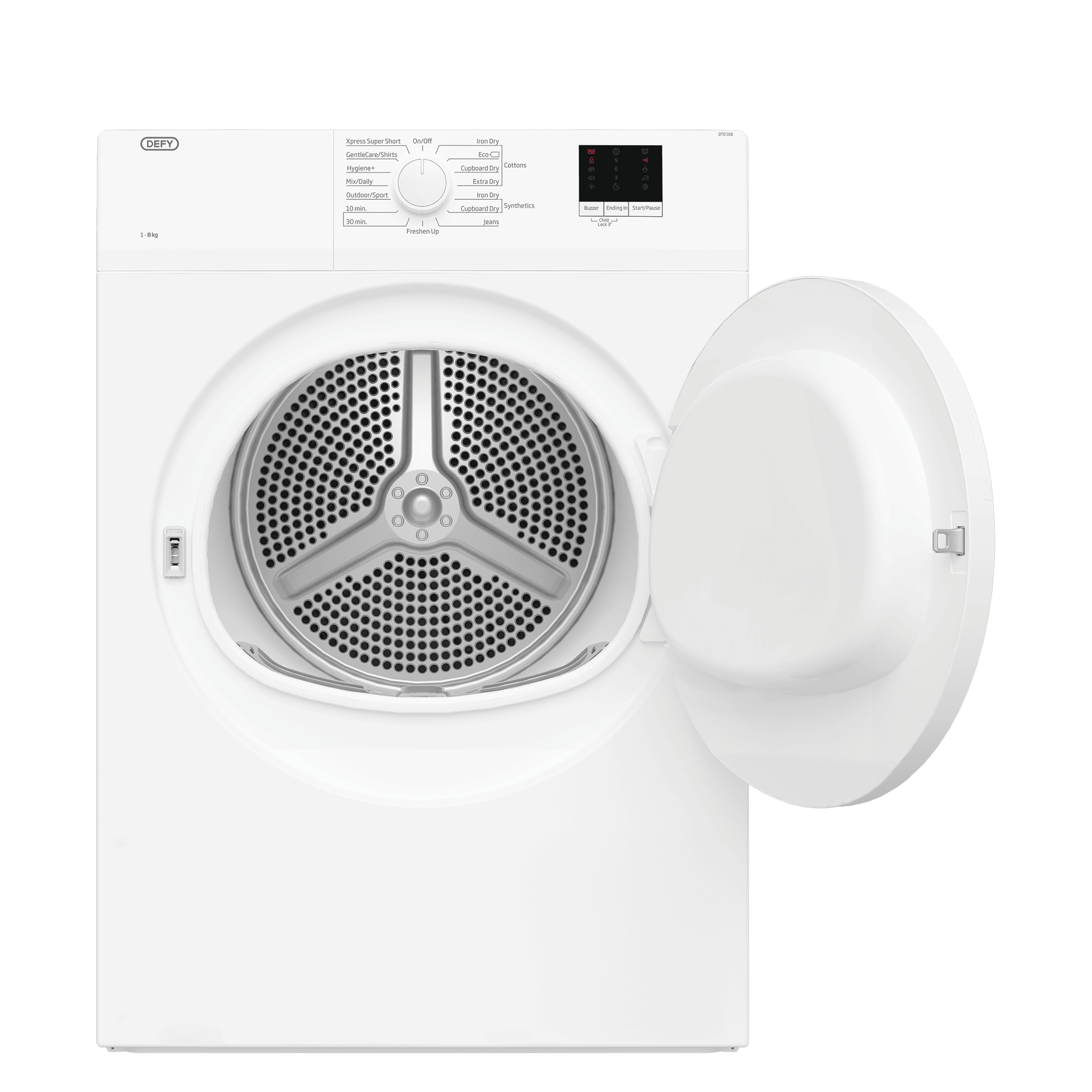 DEFY 8kg Air Vented Tumble Dryer White - Image 2