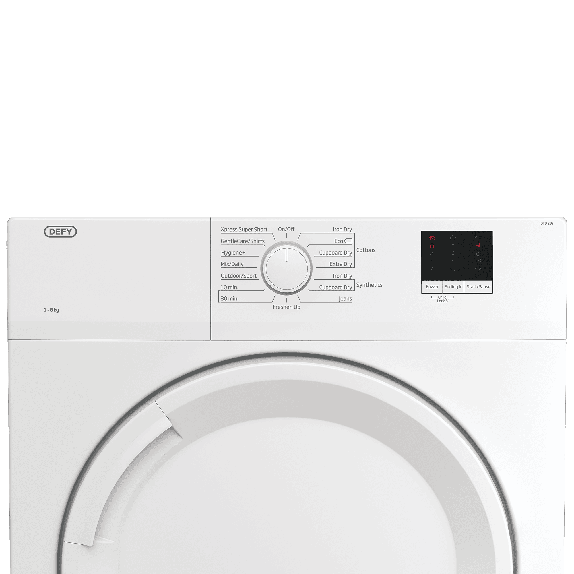 DEFY 8kg Air Vented Tumble Dryer White - Image 4