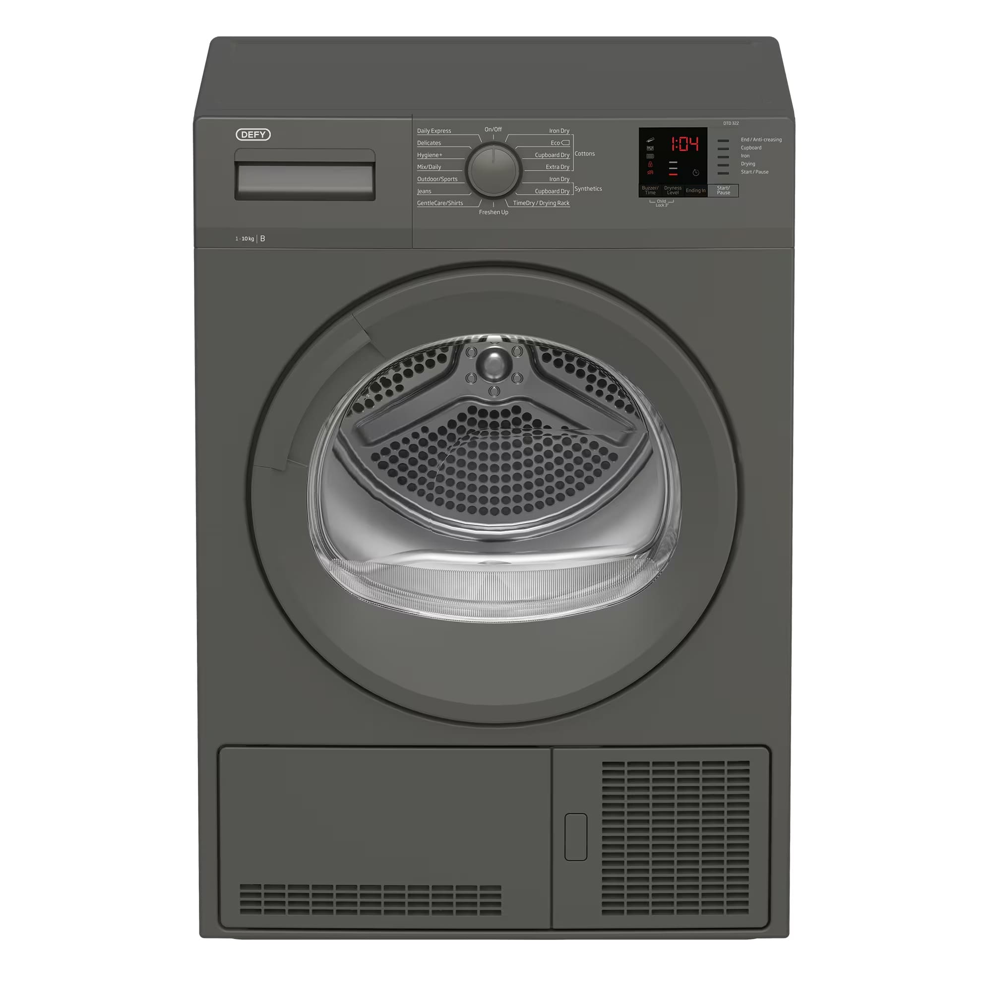 Defy DTD322 10kg Condenser Tumble Dryer Manhattan Gray