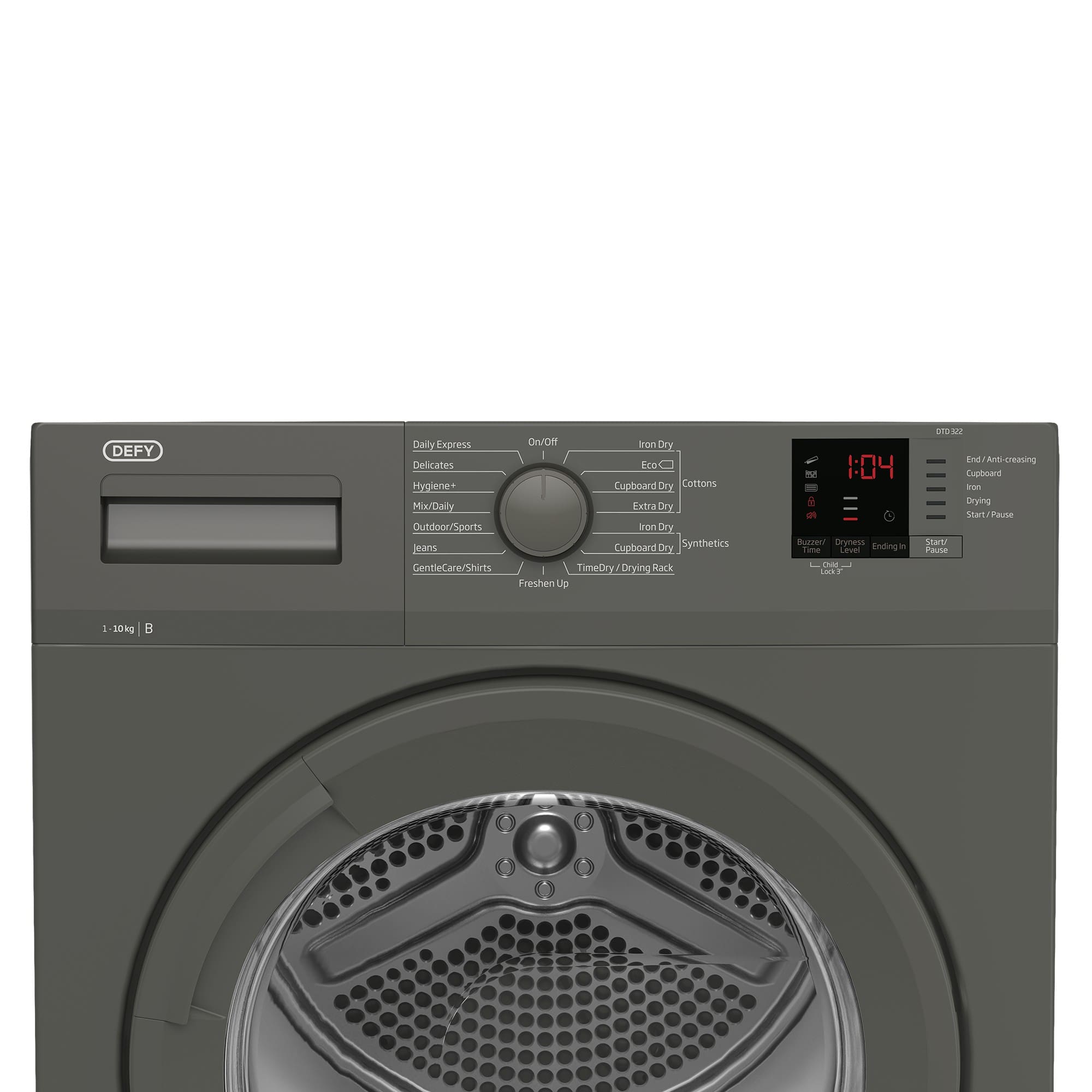 Defy DTD322 10kg Condenser Tumble Dryer Manhattan Gray