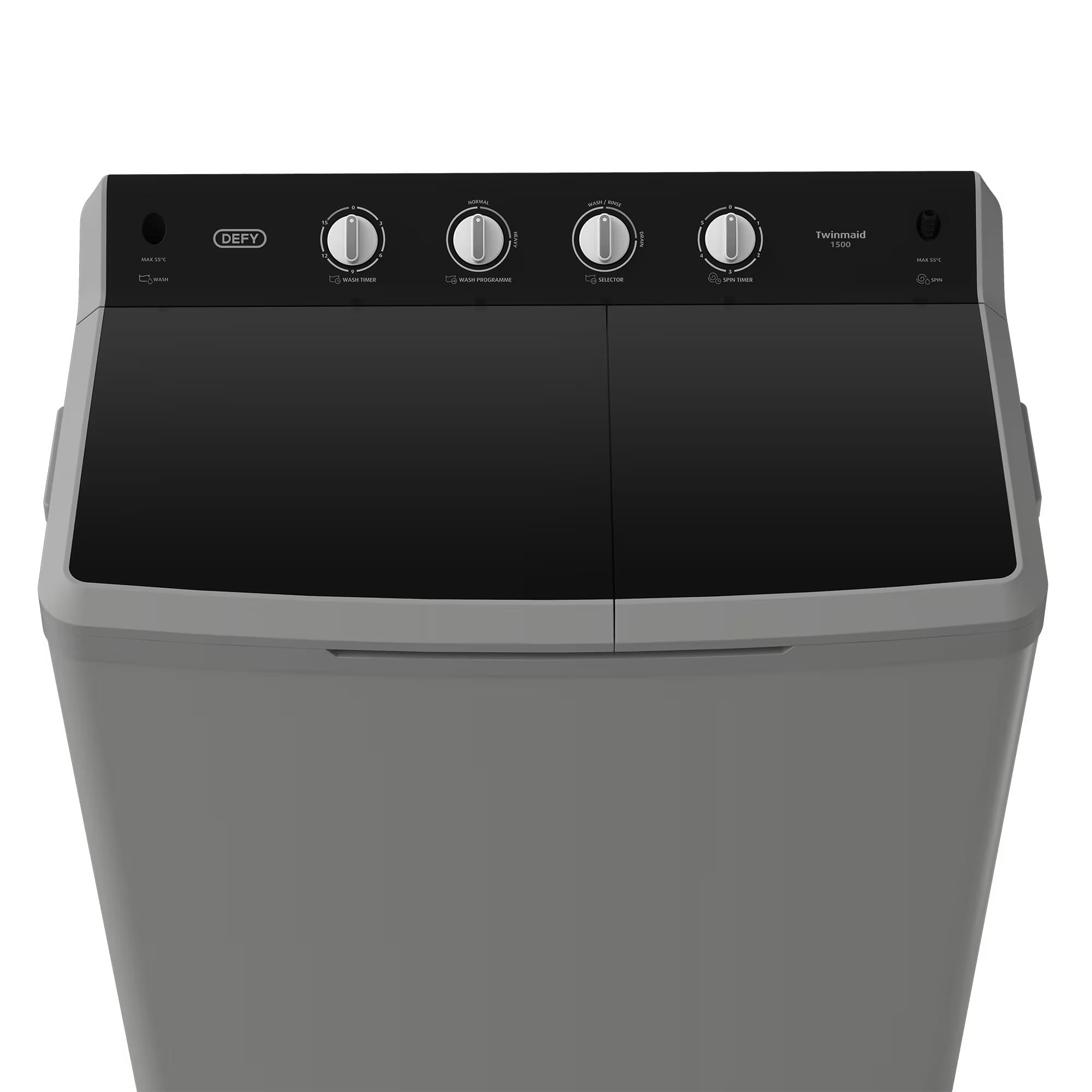Defy DTT151 15kg Twin Tub Washing Machine Metallic