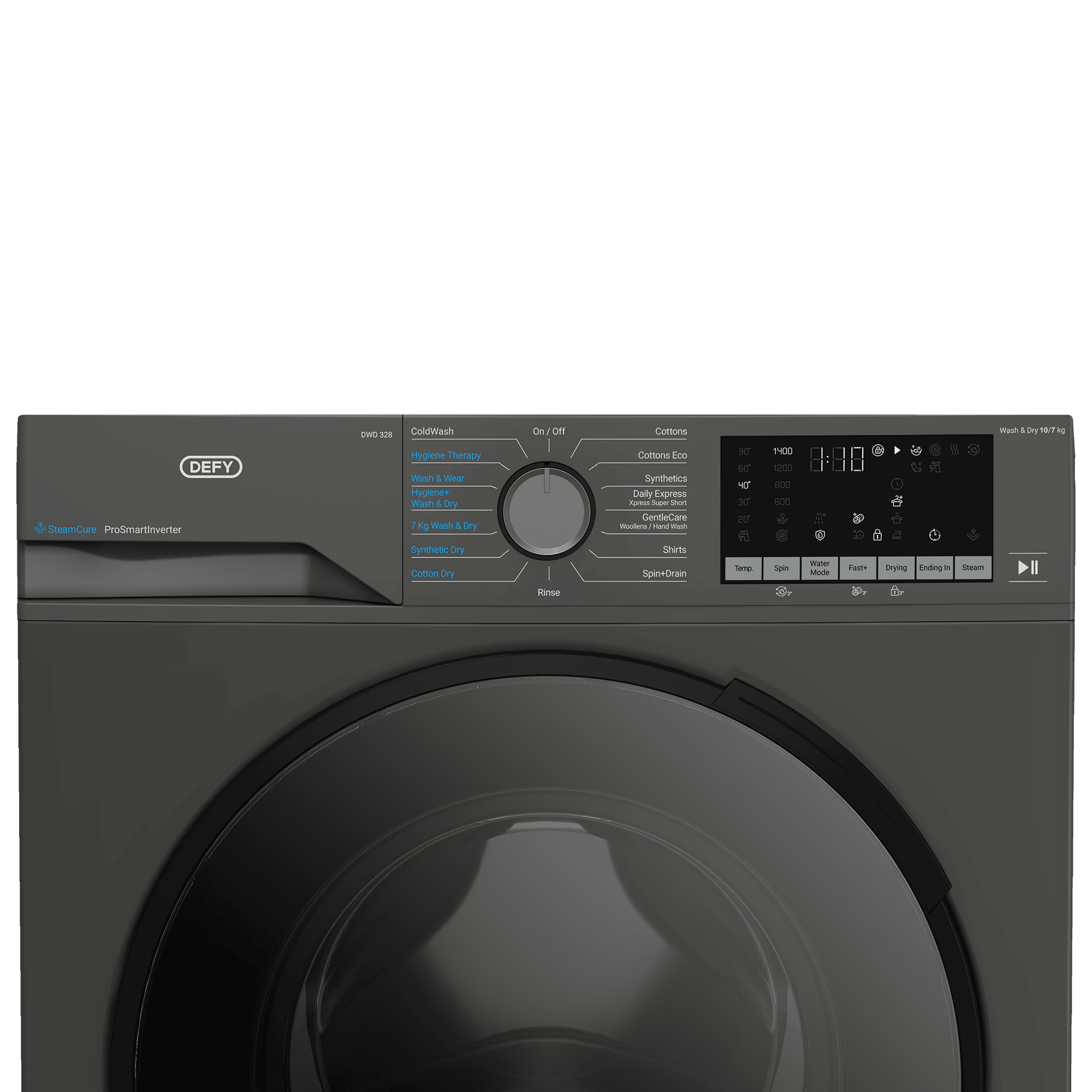 DEFY 10/7kg Washer Dryer SteamCure Technology Manhattan Gray - Image 4