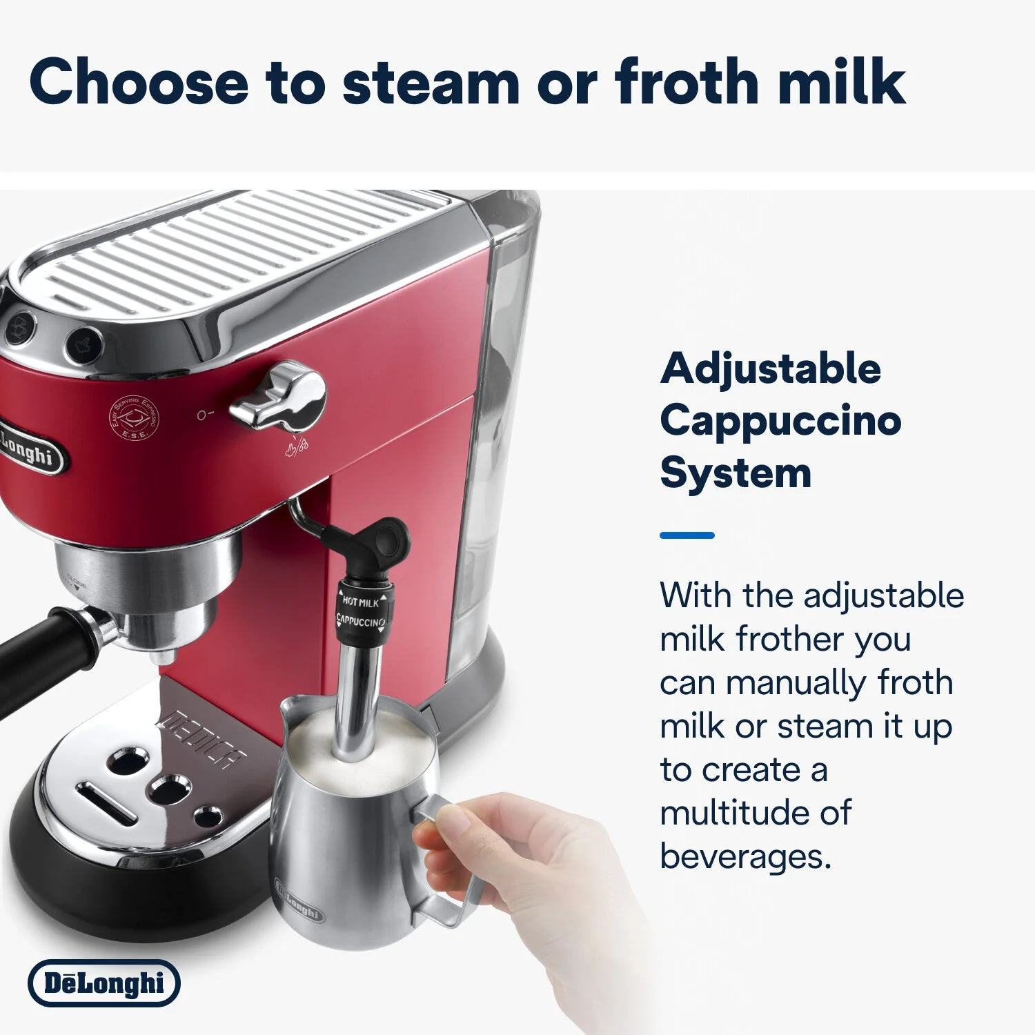 Delonghi EC685.R Pump Espresso Dedica Style Matt Finish Red - Image 7