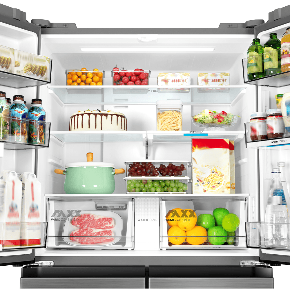 Midea HQ-902IWZM Spacemaster 641lt Four Door Refrigerator - Brushed Stainless Steel (Bru Steel) - Image 14