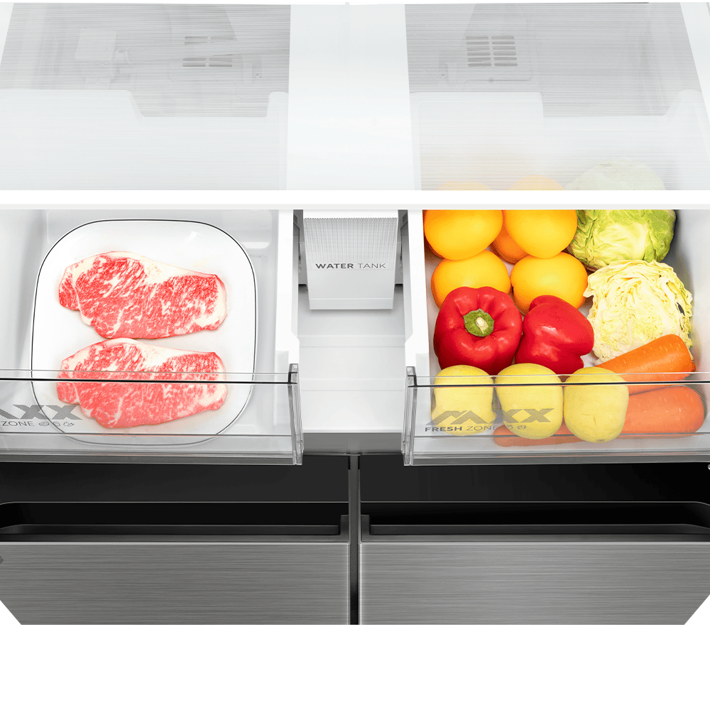 Midea HQ-902IWZM Spacemaster 641lt Four Door Refrigerator - Brushed Stainless Steel (Bru Steel) - Image 22