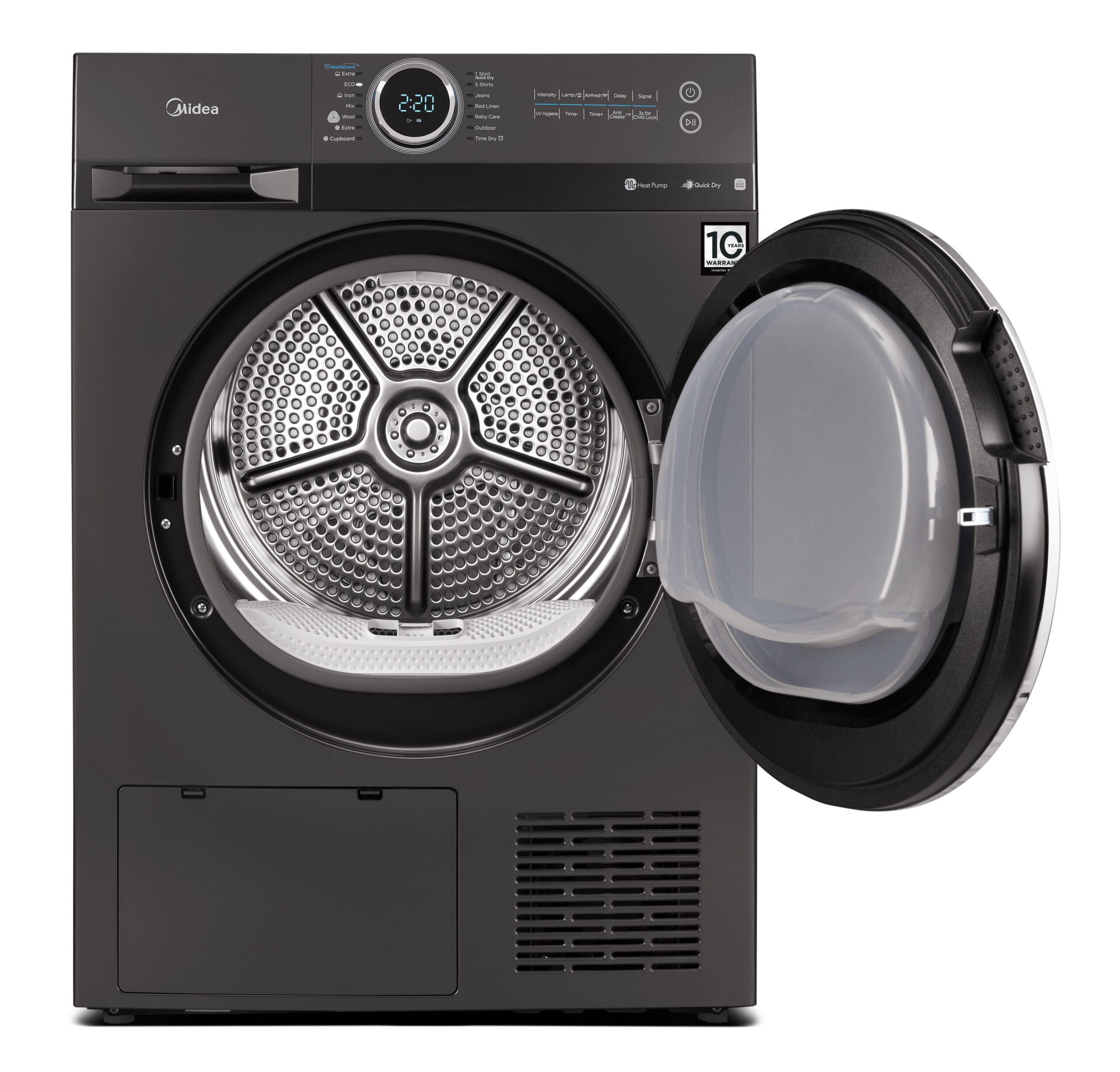 Midea MD200H100BW-T 10kg Heat Pump Dryer with WiFi – Titanium - Image 4