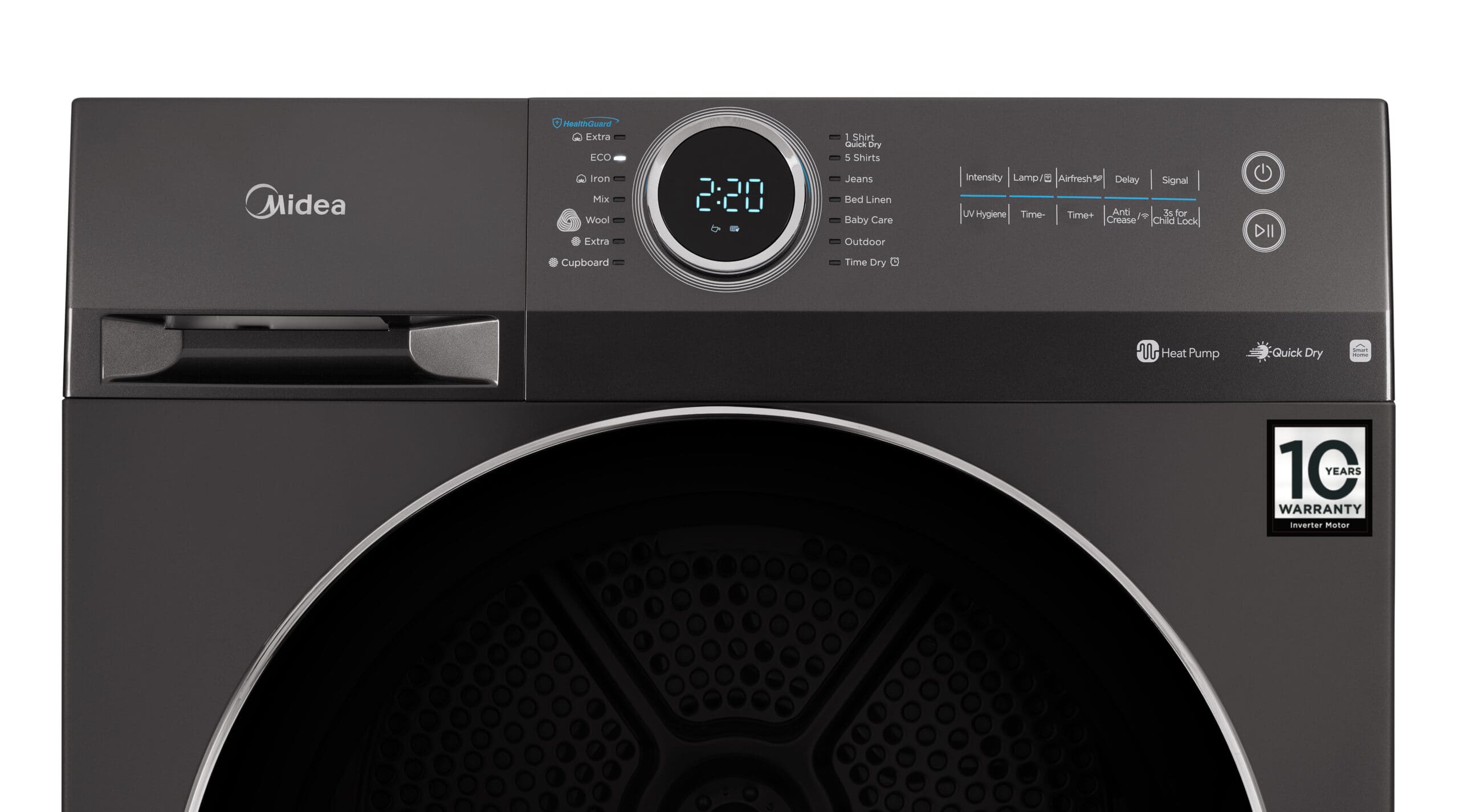 Midea MD200H100BW-T 10kg Heat Pump Dryer with WiFi – Titanium - Image 6