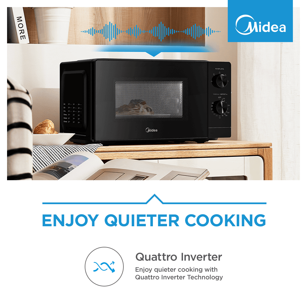 Midea MM20BLACK 20L Black Inverter Manual Microwave - Image 6