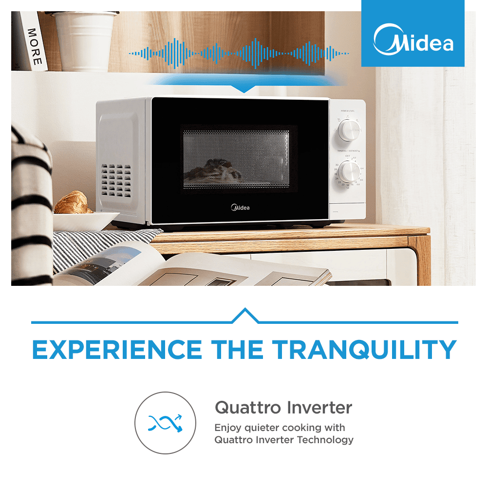 Midea MM20WHITE 20L White Inverter Manual Microwave - Image 6