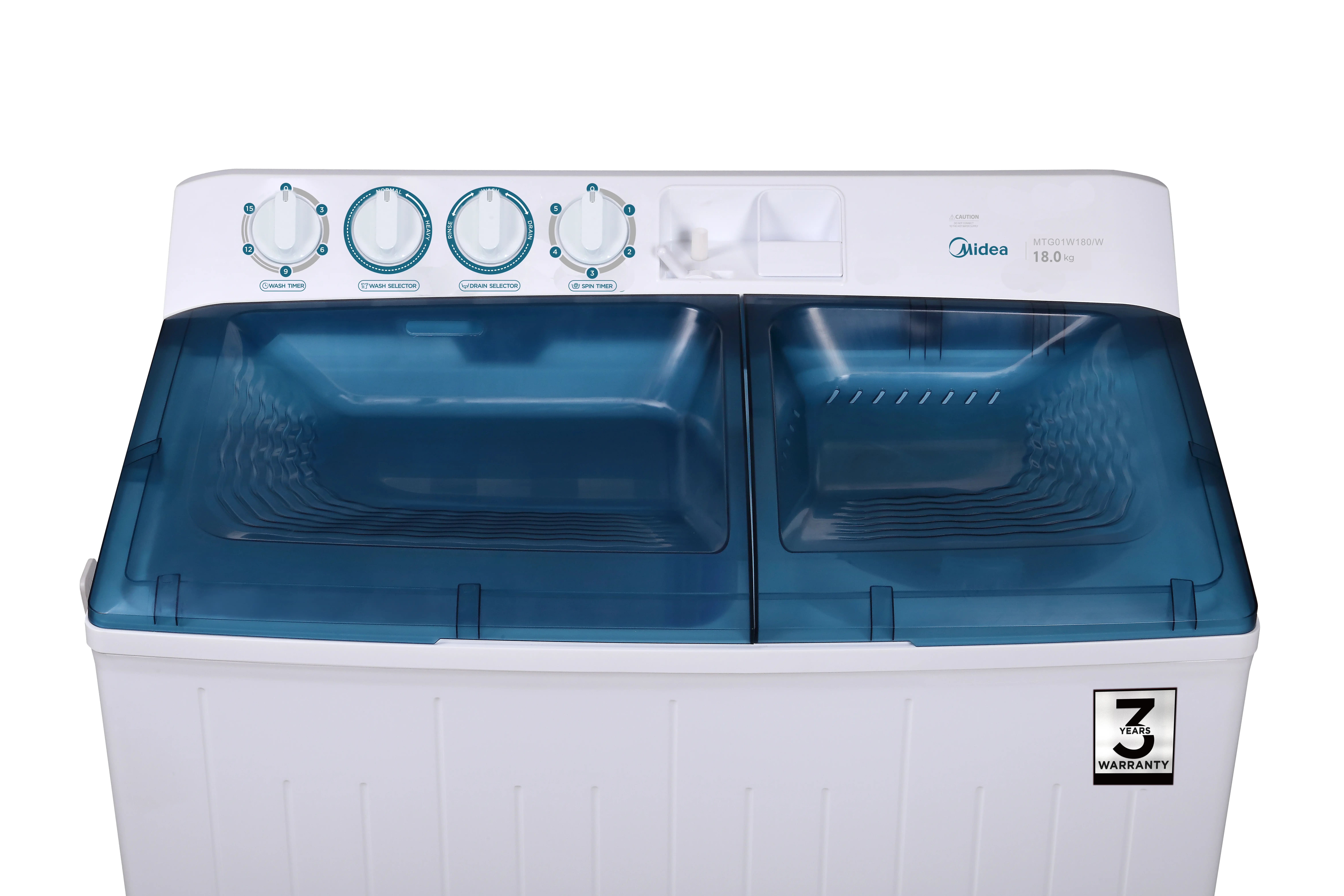 Midea MTG01W180-W 18kg Twin Tub Washing Machine - Image 3