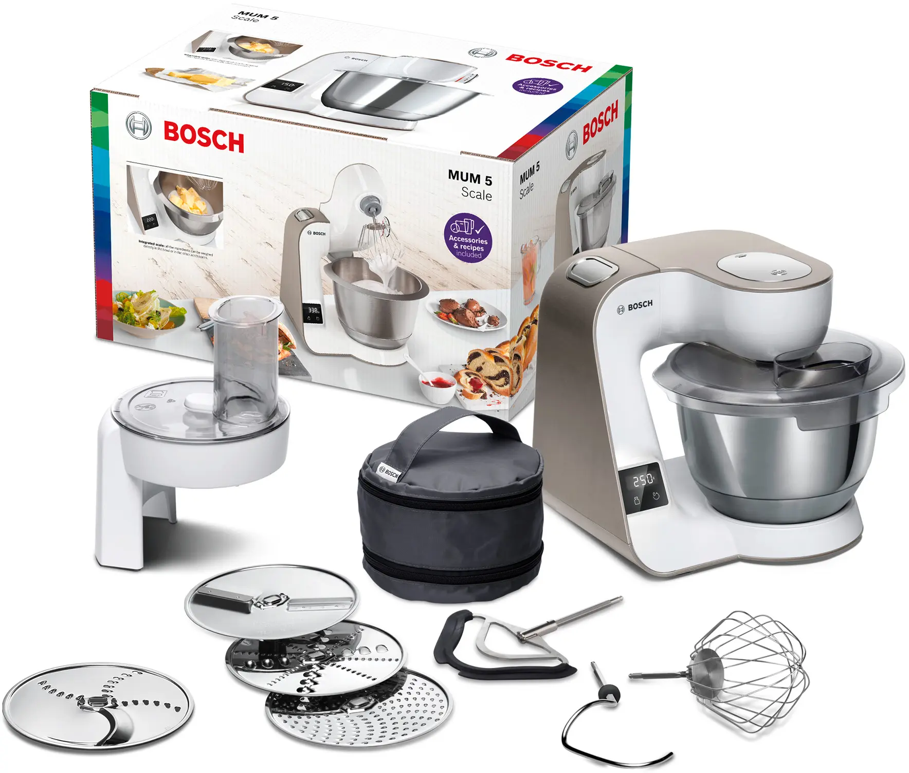 Bosch MUM5XW10 MUM 5 1000W Champagne Kitchen Machine - Image 3
