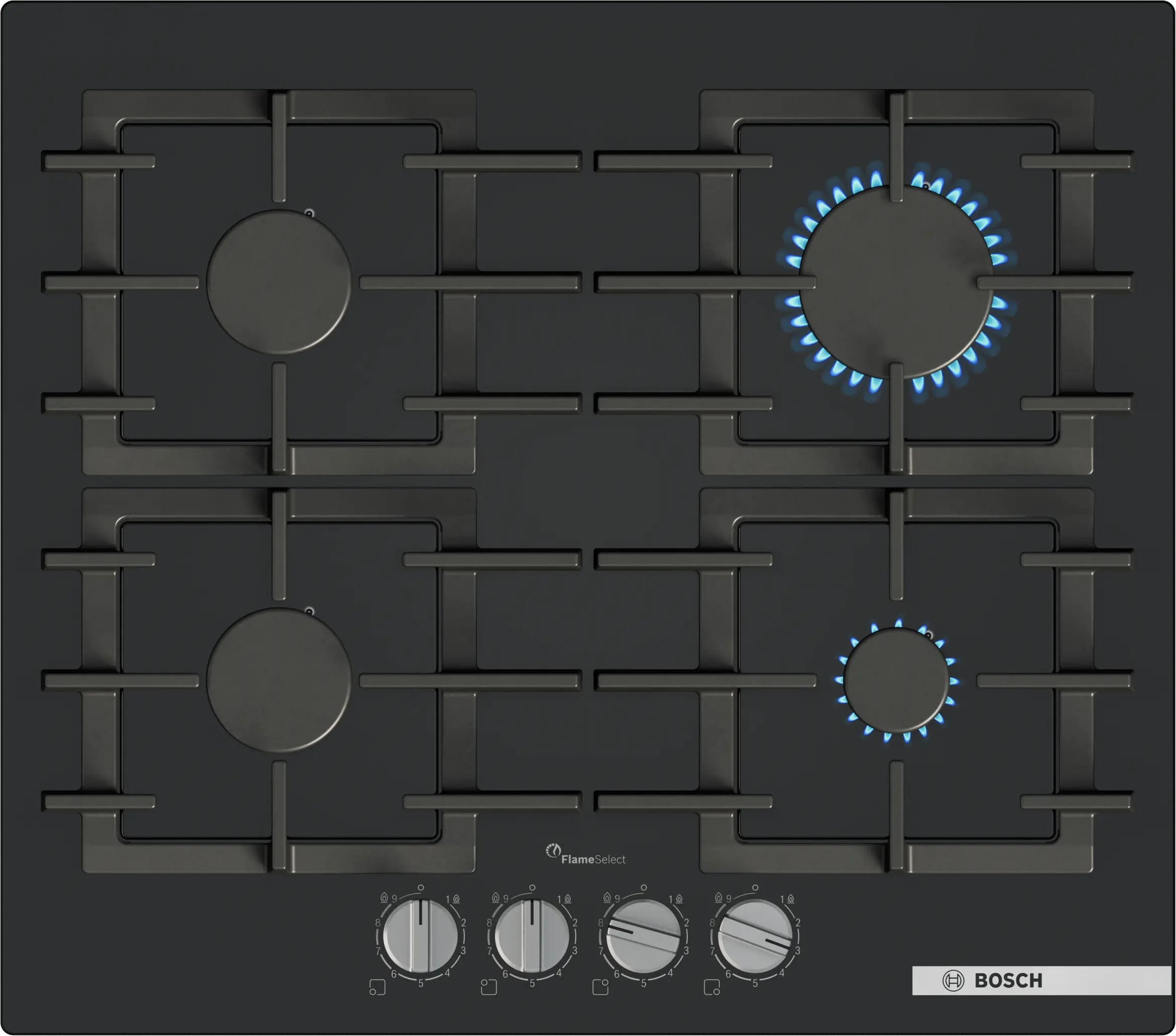 Bosch PPP6A6I40Z Series 6 Gas Hob 60 cm Tempered glass, Black