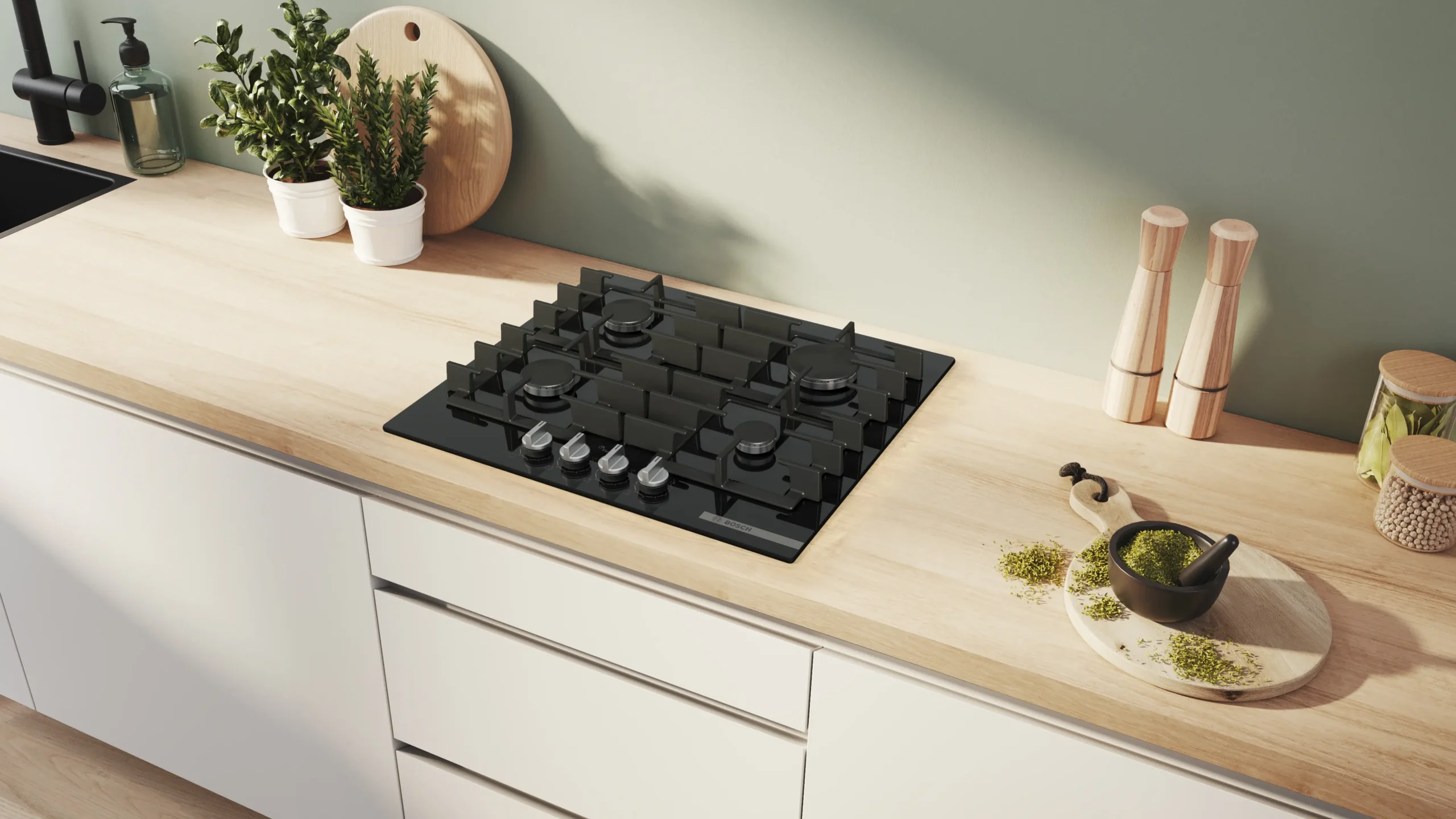 Bosch PPP6A6I40Z Series 6 Gas Hob 60 cm Tempered glass, Black - Image 3