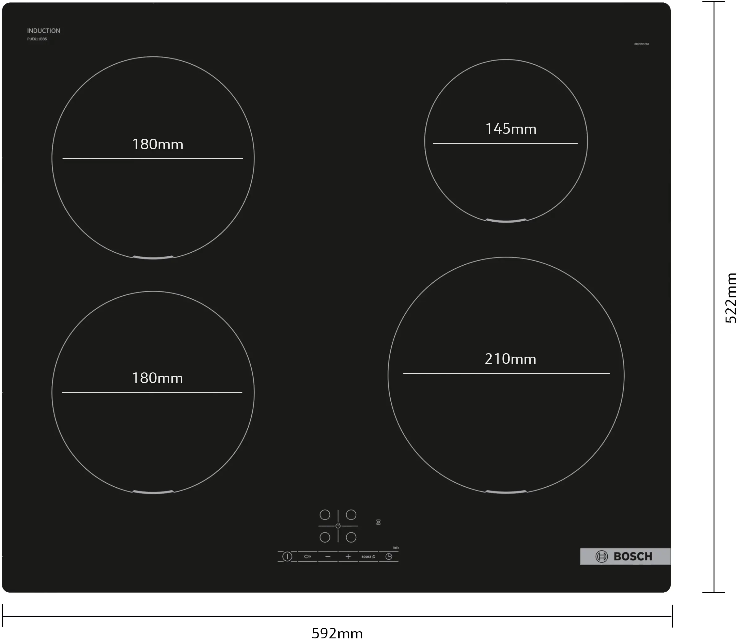 Bosch PUE611BB5E Series 4 induction hob 60 cm surface mount without frame - Image 3