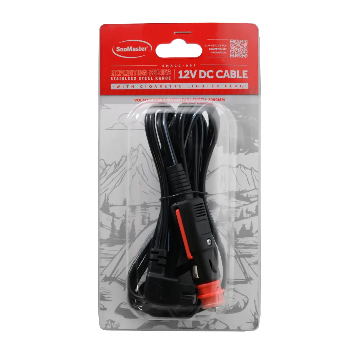 SnoMaster Expedition Series (Stainless Steel Range) 12V DC Cable With Cigarette Lighter Plug