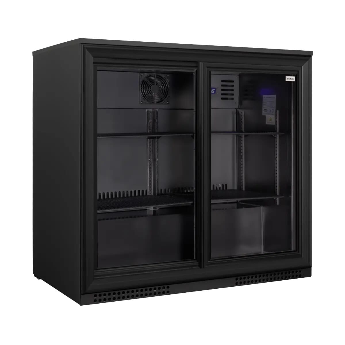 SnoMaster 200L Under-Counter Sliding Door Beverage Cooler - Black