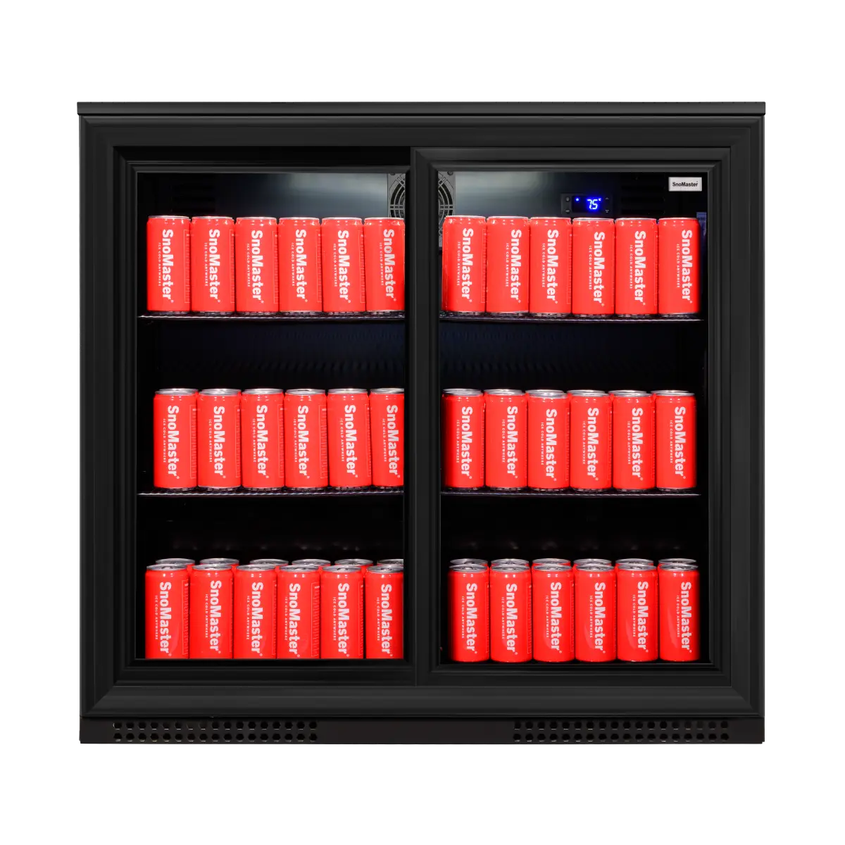 SnoMaster 200L Under-Counter Sliding Door Beverage Cooler - Black - Image 2