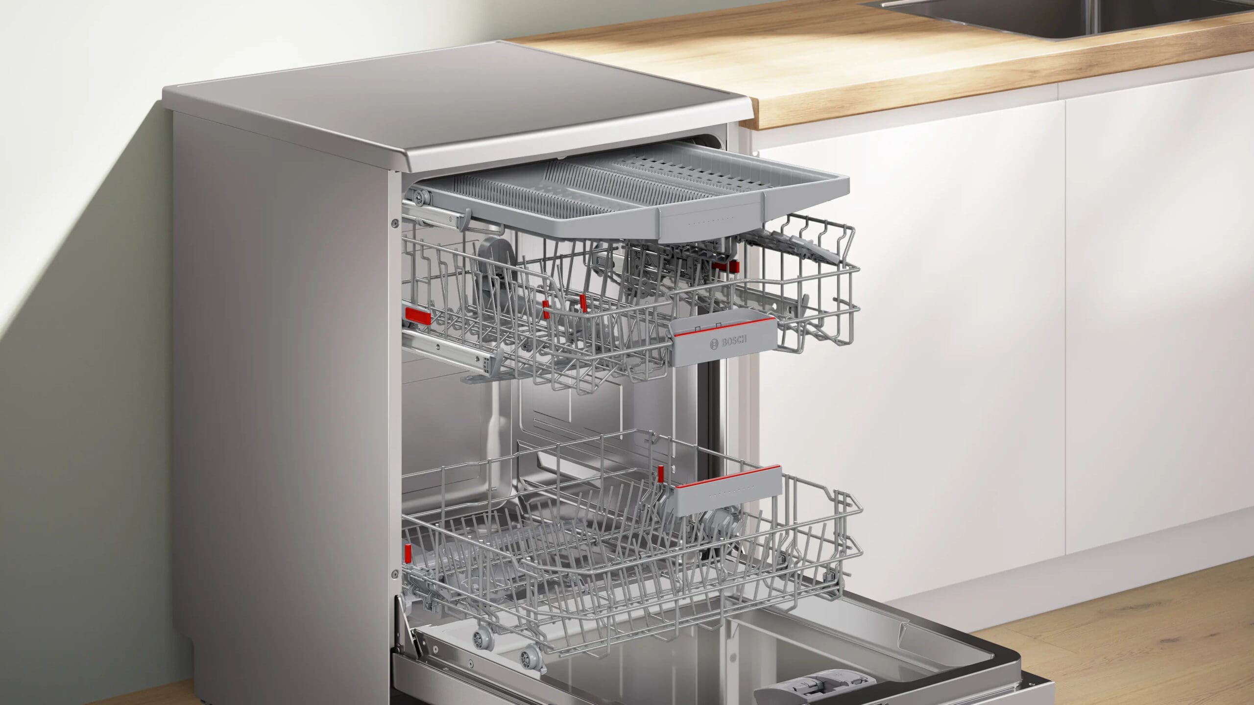 Bosch SMS6EMI10Z Serie 6 6.7L Silver Inox Dishwasher - Image 4