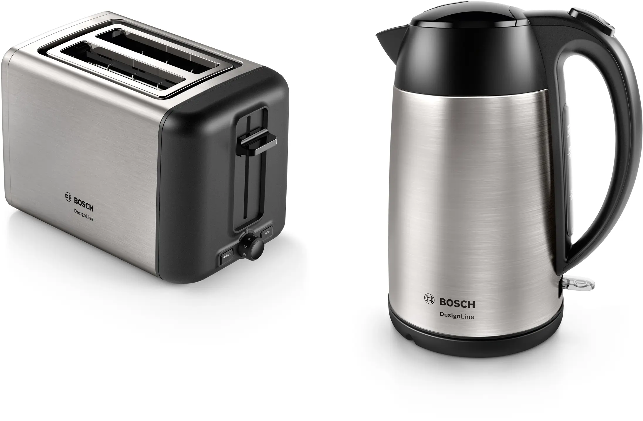 Bosch TAT3P420 DesignLine 970W 2 Slice Stainless Steel Toaster - Image 2