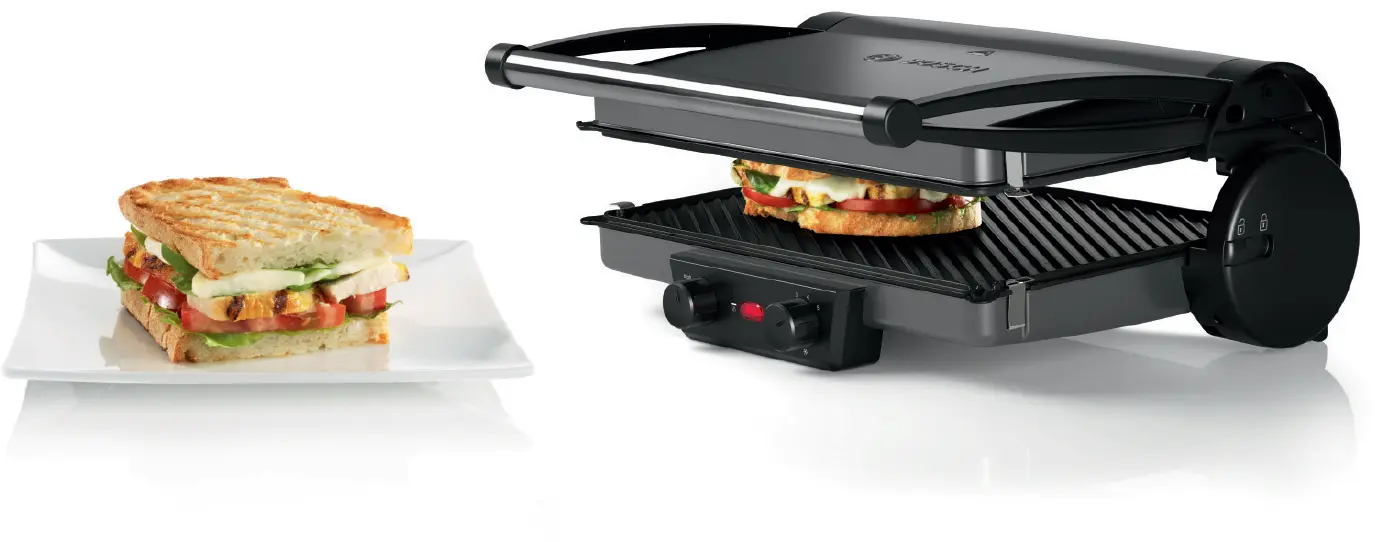 Bosch TCG4215 2000W Silver Floating Hinge Contact Grill - Image 4