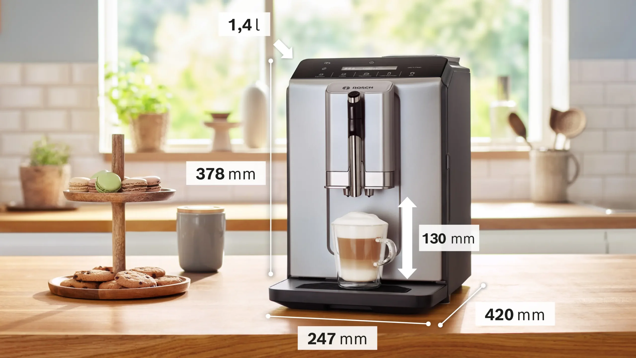 Bosch TIE20301 Automatic Espresso Machine 1300W Pressure 15bar With Grinder Silver - Image 3