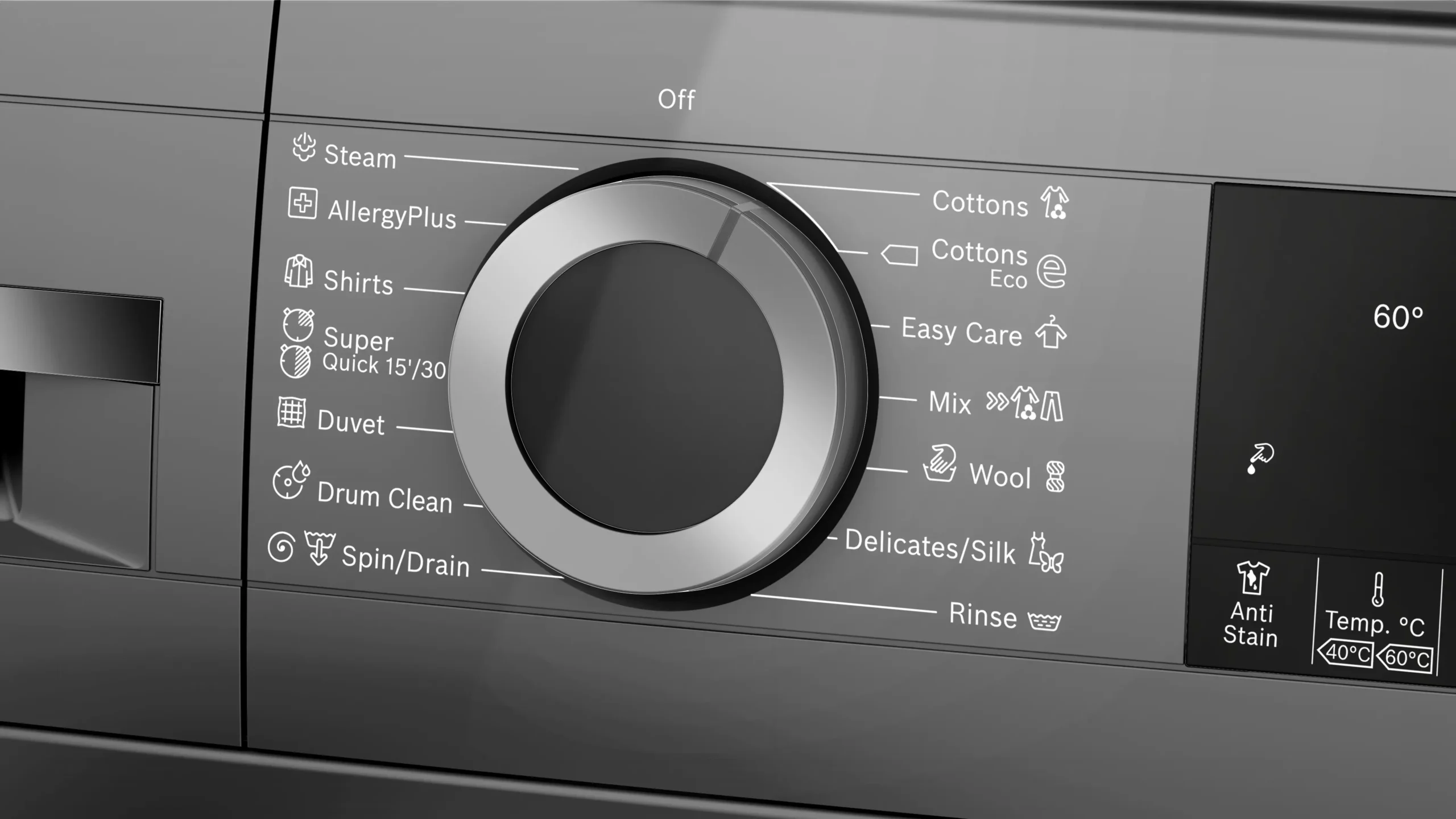 Bosch WGA244ZRZA 9kg Frontloader Washing Machine Series 4 1400rpm Cast Iron Grey - Image 3