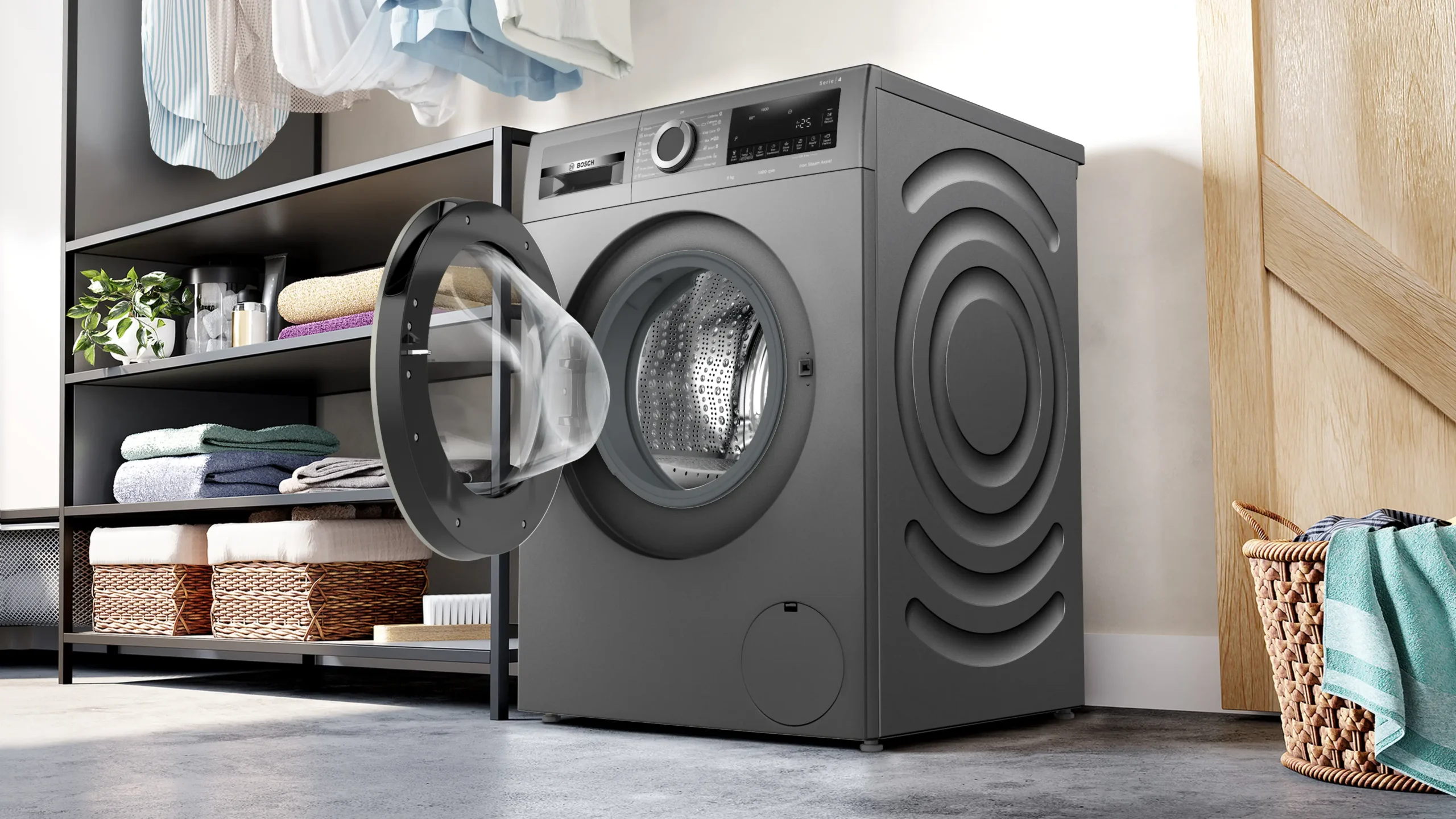 Bosch WGA244ZRZA 9kg Frontloader Washing Machine Series 4 1400rpm Cast Iron Grey - Image 4