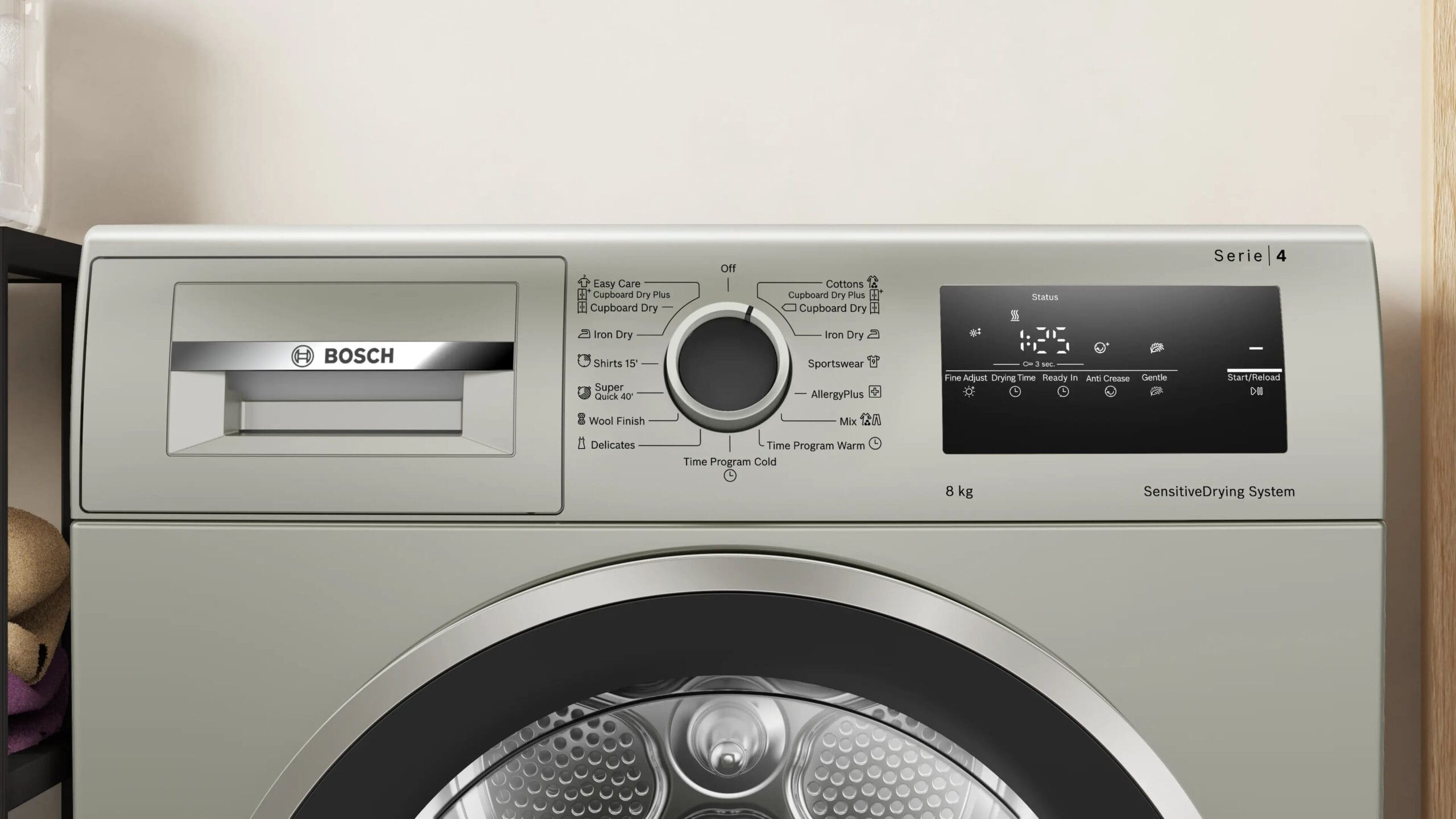 Bosch WTN85401ZA 8KG Serie 4 Silver Condenser Tumble Dryer - Image 2