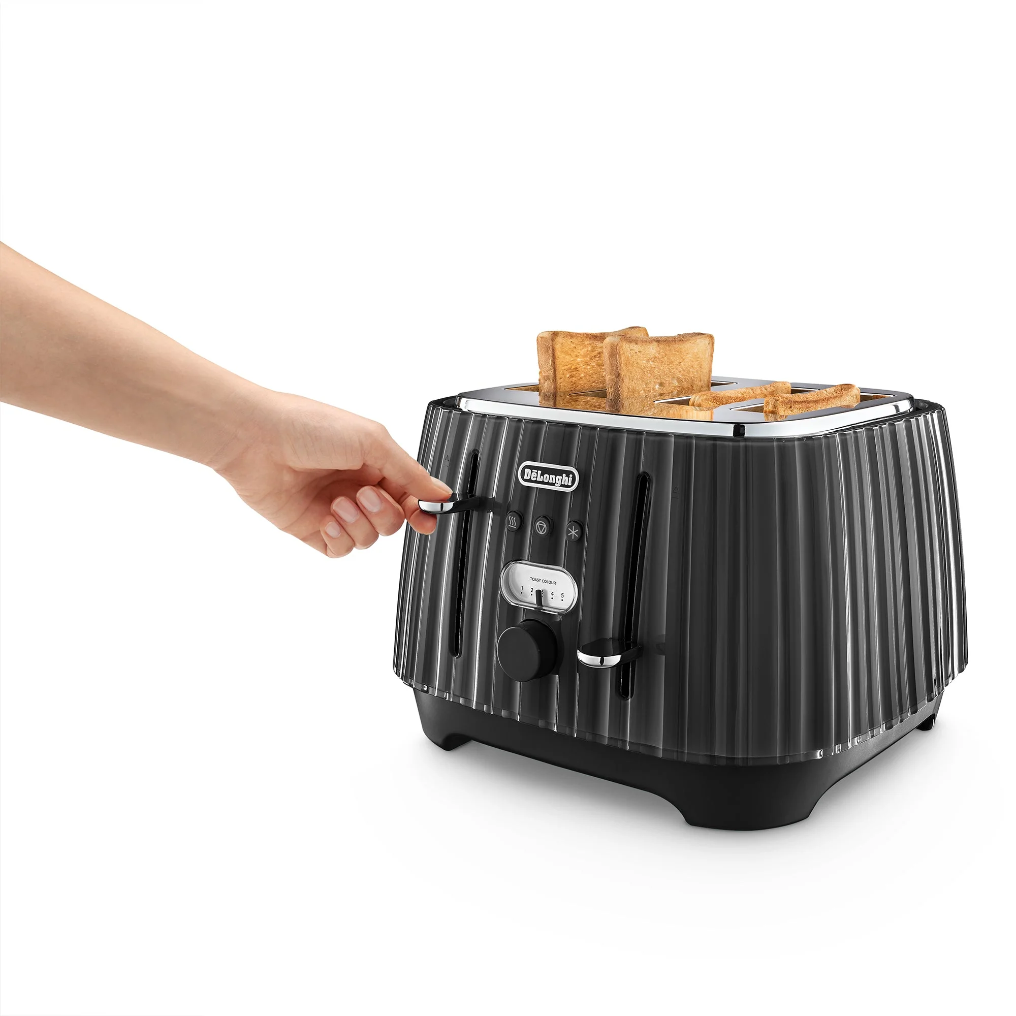 Delonghi CTD4003.BK Furnace Black Ballerina 4 Slice Toaster - Image 2
