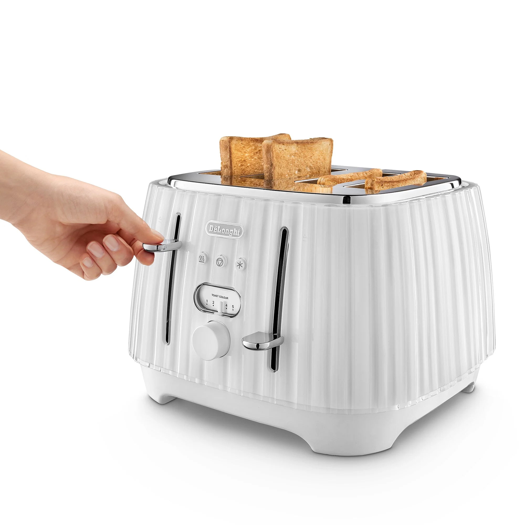 Delonghi CTD4003.W Furnace White Ballerina 4 Slice Toaster - Image 4