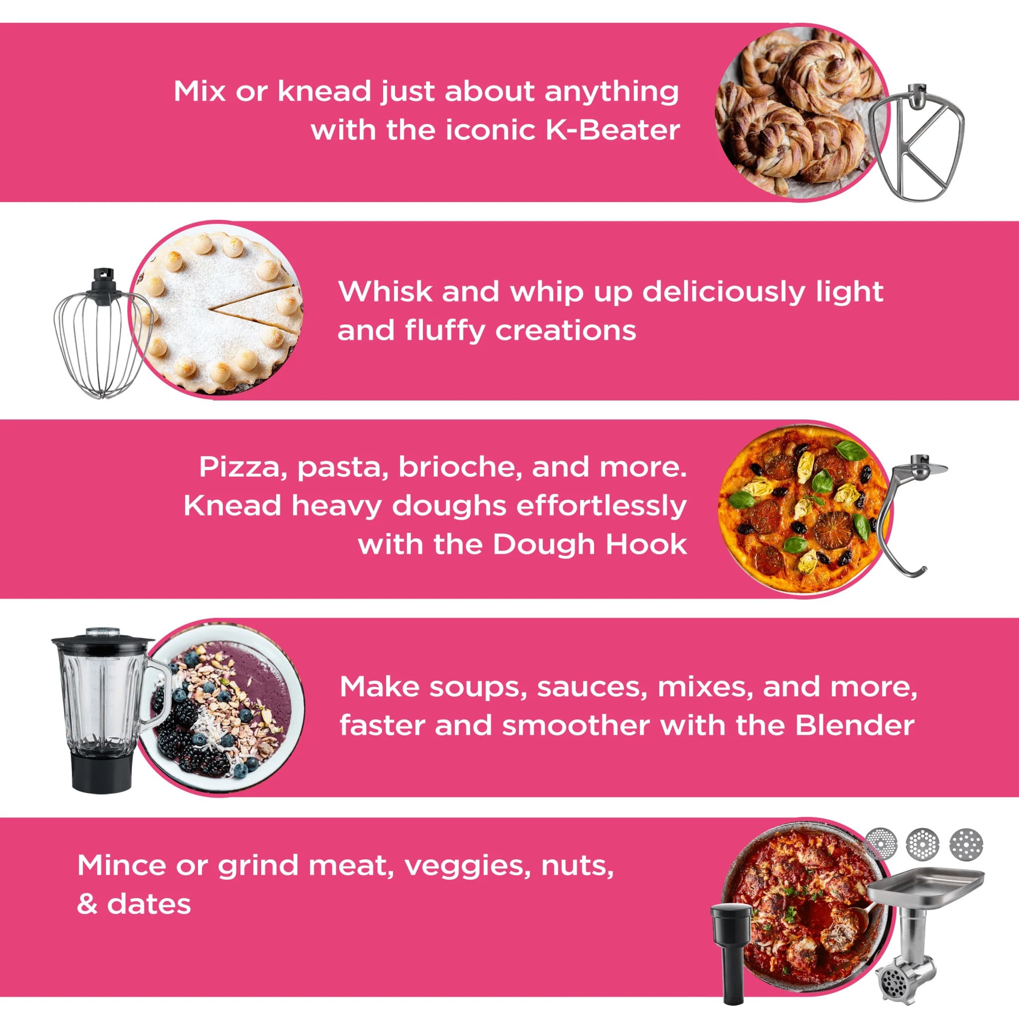 Kenwood 00C158431KEZA HomeBake Stand Mixer with Blender & Meat Grinder - Image 5